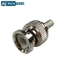 Conector BNC macho a presion para cable coaxil