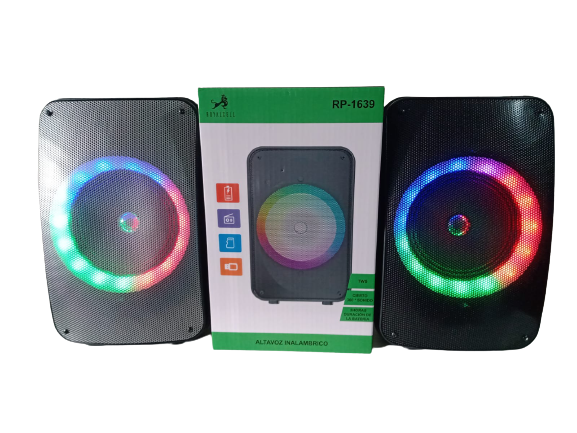 Parlante Bafle 6,5" con karaoke BT FM USB RP-1639 (22*19*35cm)
