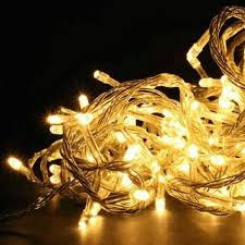 Luces de Navidad Arroz Blanco Calido x100 (cable transparente) 220v