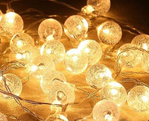 Luces de Navidad Canicas Acrilico 28 luces Blanco Calido 220v