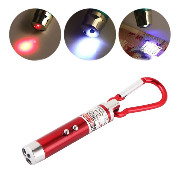 Laser 3 en 1 Linterna Luz Ultravioleta y Puntero