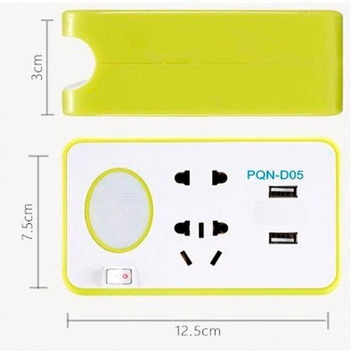 Adaptador Enchufe 2 usb, interruptor Patas Argentinas