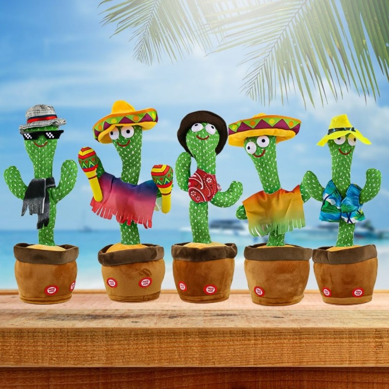 Juguete De Cactus Luminoso Baila Canta Y Repite Voz Tik Tok