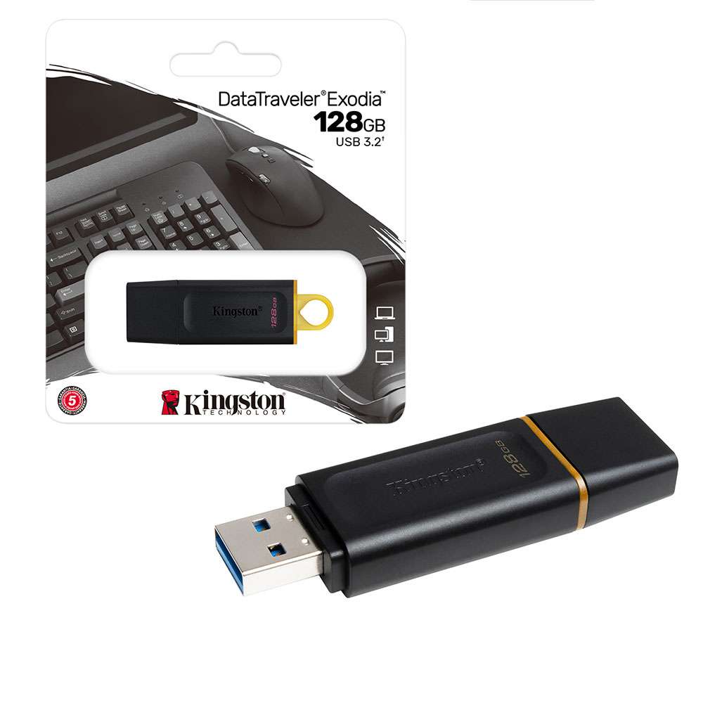 Pendrive 128gb Kingston DataTraveler Exodia 3.2 Negro