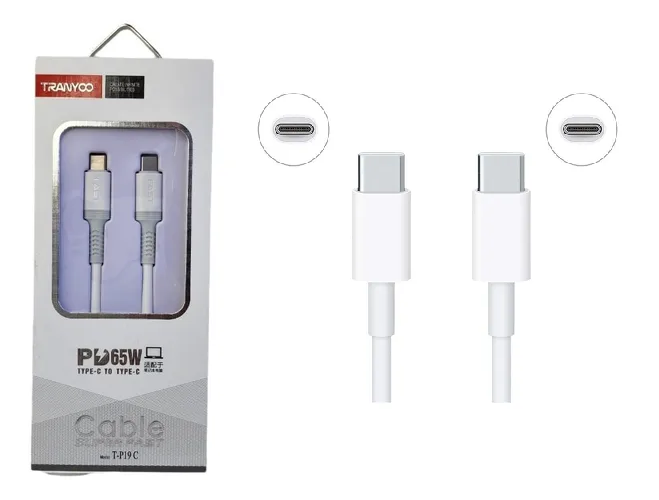 Cable de Carga Rapida Tipo C a Tipo C 65w Tranyoo T-P19C