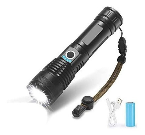 Linterna Tactica Recargable con Zoom 1000 Lumens P50