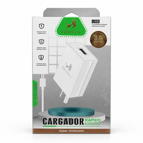 Kit Cargador 2 en 1 Royalcell Tipo C Carga Rapida 3.4A