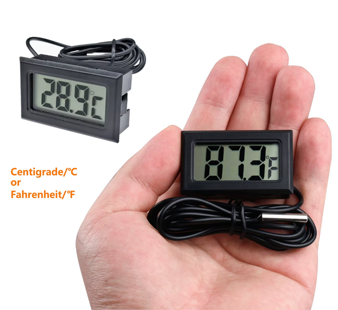 Mini Termometro Digital con Sonda Externa a Pila (incluidas)