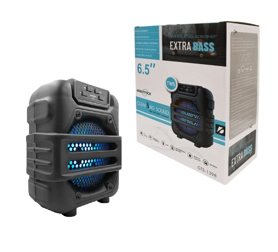 Parlante Portatil BT 6.5" Usb Micro Sd Fm GTS-1398 (22x18x10cm)