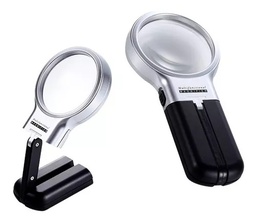 Lupa de Mano Extensible 60mm 3x con Luz Led a Pilas 2 AA (No incuye pilas)