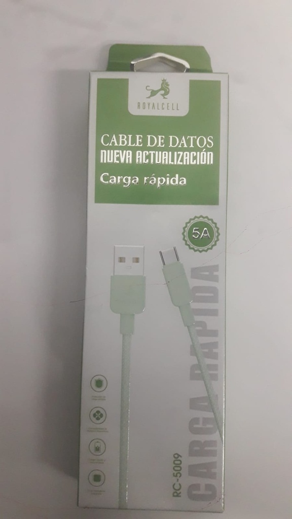 Cable de Datos Carga Rapida 5A Tipo C Cordon RC-5009