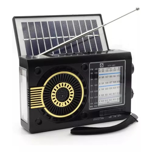 Radio KTF-2027 Bluetooth FM AM Usb Sd Aux Panel Solar Linterna Recargable Retro Vintage