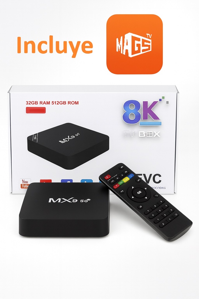 Convertidor Smart Tv / Tv Box MX9 Ultra HD Pro 8K 32gb + 512gb Android 13