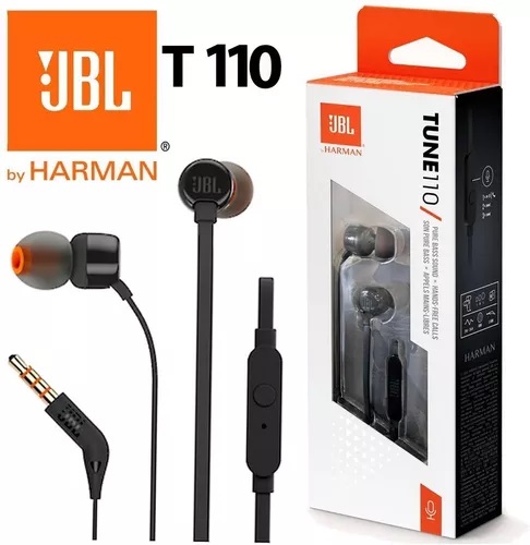 Auricular Intra manos libres JBL Tune T110 Negro (ORIGINAL)