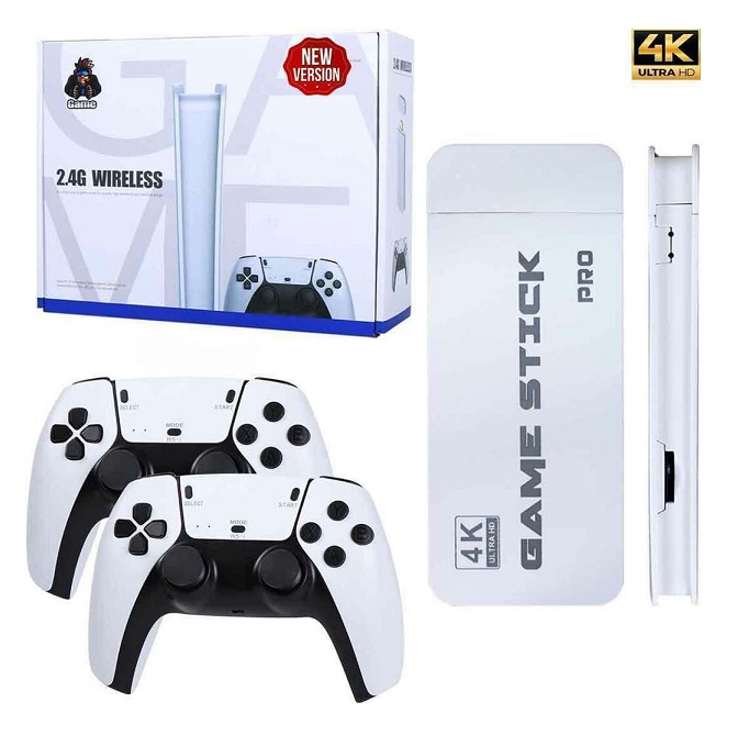 Consola Inalambrica Retro 2.4G 4K Multijuegos 2 Joysticks 64gb