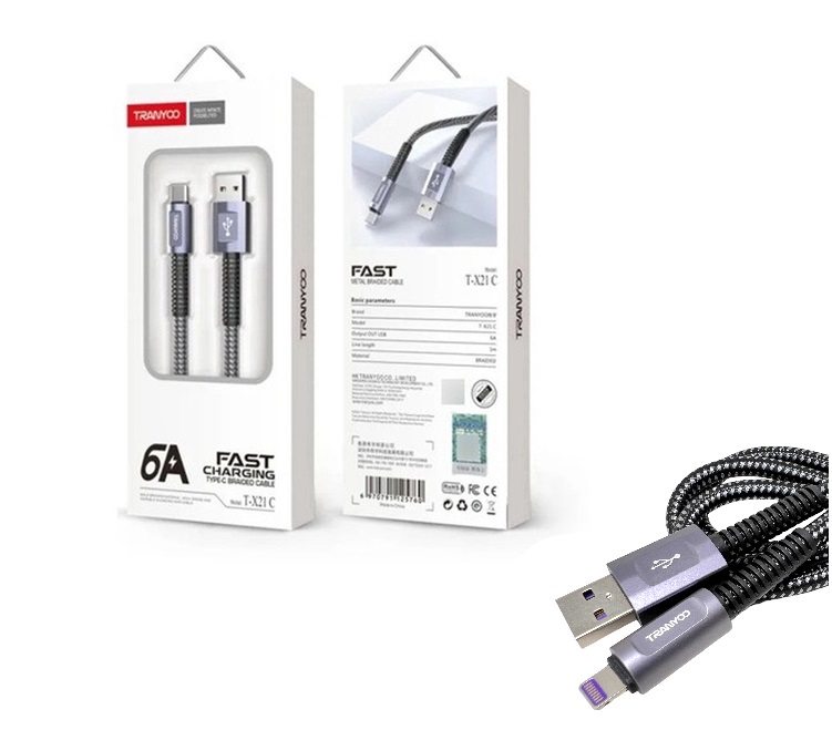 Cable de Datos Carga Rapida Lightning 6A Tranyoo T-X21i