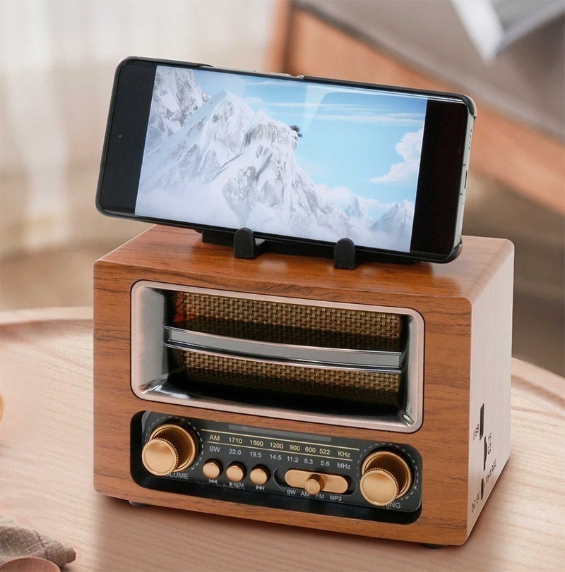 Radio KTF-2013 Bluetooh FM AM Usb Sd Recargable Retro Vintage