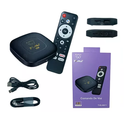 Convertidor smart tv / Tv Box TIME 5G + Comando de Voz 4K 2gb + 16gb