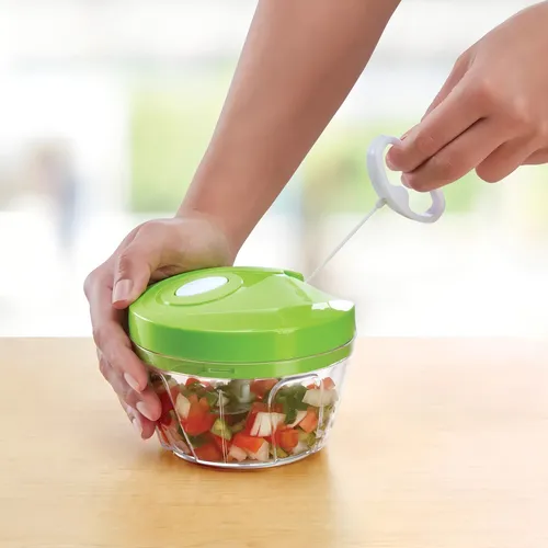 Procesadora Cortadora de Vegetales Manual 200ml (3 cuchillas)