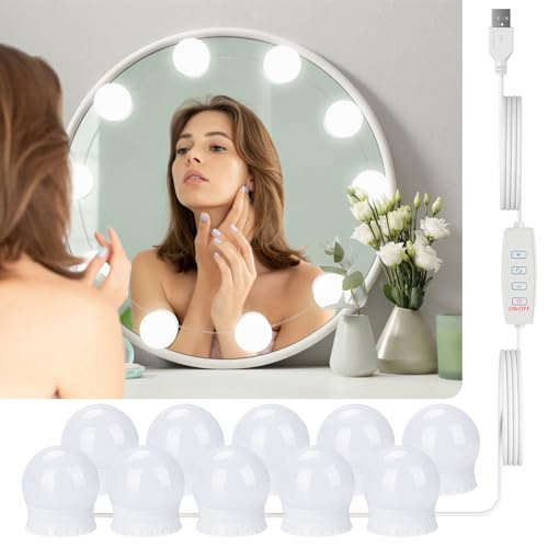 Aplique de Luces para Espejo Usb 10 Focos con Regulador