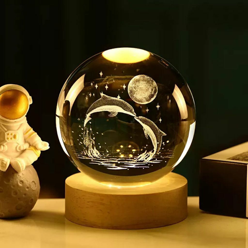 Esfera de Cristal Decorativa 3D Usb (8cm)