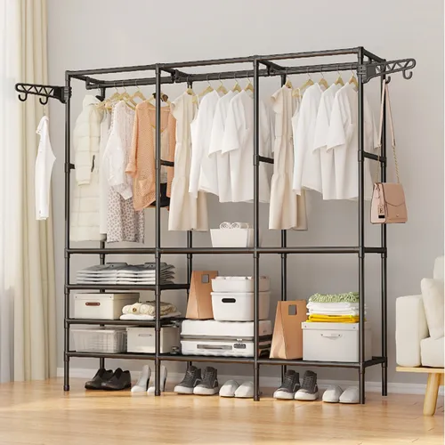 Perchero Organizador de Ropa Triple Multifuncional (36x160x173cm)