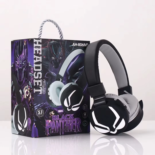 Auricular Vincha Bluetooth Micro Sd Personajes 806-43 Pantera Negra