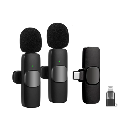 Microfono Corbatero Inalambrico Doble Tipo C - Lightning 2 en 1 Lambo Tech K9