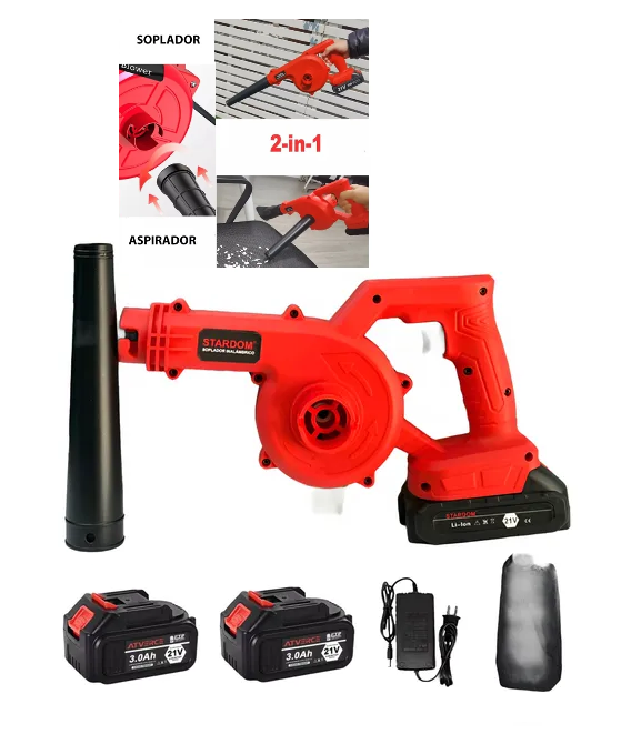 Sopladora Aspirador Inalambrico 2 Baterías 21v