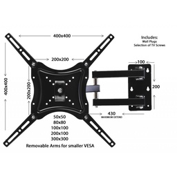 Soporte TV 14" a 55" con brazo HDL-117B-2 30kg