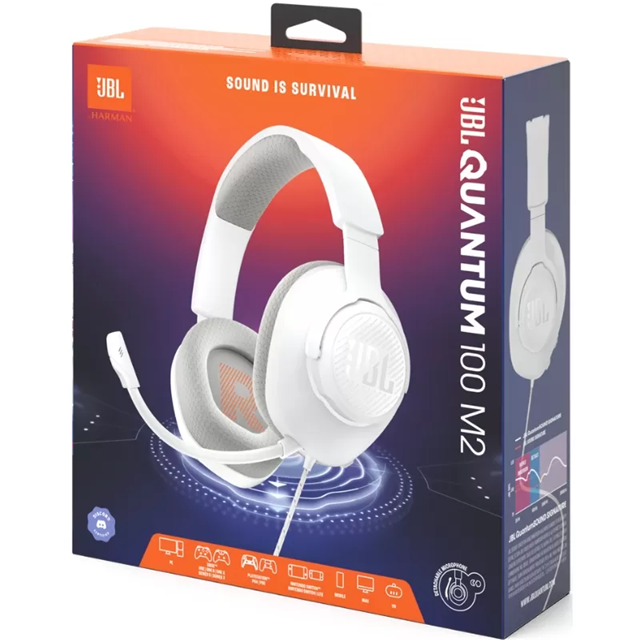 Auricular Gamer JBL Quantum 100 M2 Blanco (ORIGINAL)