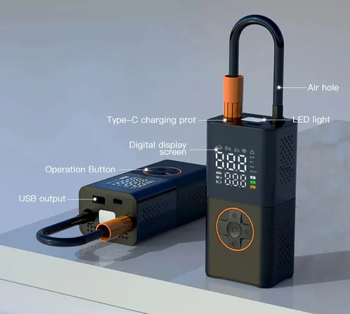 Mini Compresor de Aire Recargable 50w + Power Bank ND-5641