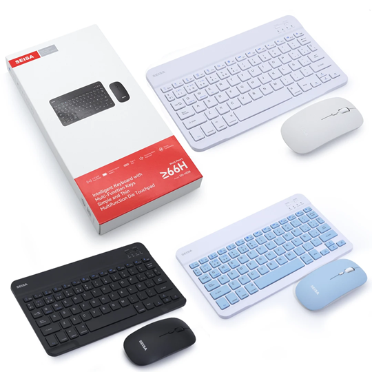 Kit Mini Teclado Mouse Bluetooth Ultra Slim Recargable 10" Seisa DN-H038