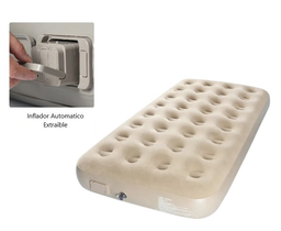 Colchon Inflable de 1 Plaza con Inflador Automatico (198x100x25cm)