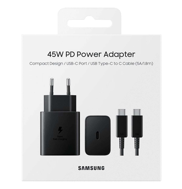 Kit Cargador Samsung Carga Rapida 45w GaN PD a Tipo C (toma europea) ORIGINAL