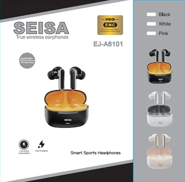 Auricular Bluetooth 5.4 Doble Seisa EJ-A6101 con Base Cargadora