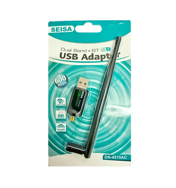 Receptor Bluetooth 4.2+ Placa Wifi Usb con Antena 600Mbps DN-4515AC