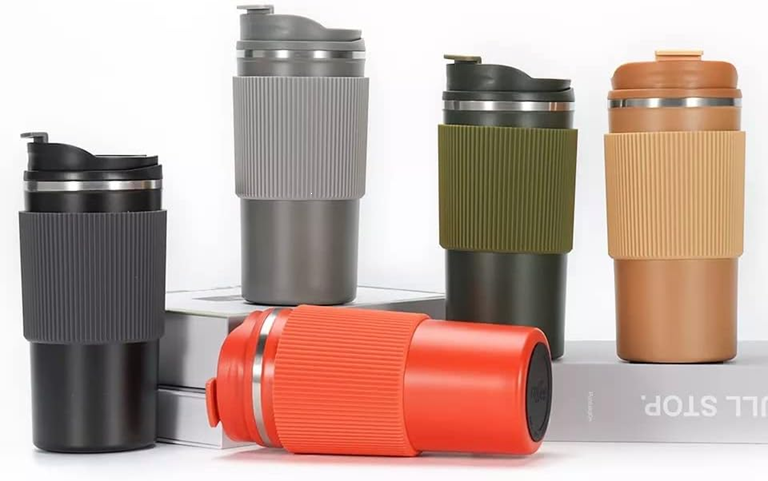 Vaso Termico Antideslizante con Pico 500ml Negro