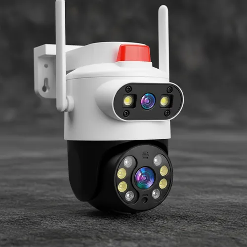 Camara IP Inalambrica Wifi 360° 2mp Full HD 2 Antenas Doble Lente con Sirena