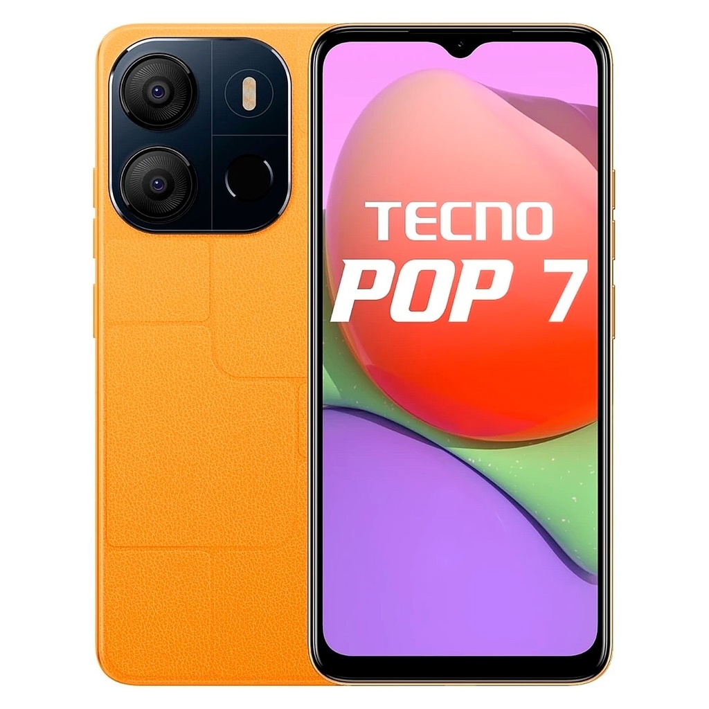 Smartphone Tecno Pop 7 BF6 64GB 2GB RAM Dual SIM Pantalla 6.6" - Naranja
