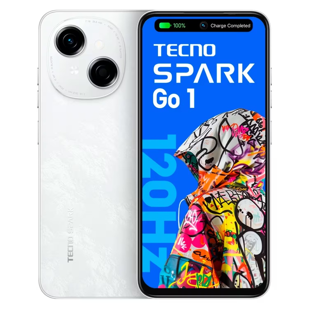 Smartphone Tecno Spark Go 1 KL4 128GB 4GB RAM Dual SIM Pantalla 6.67" - Blanco