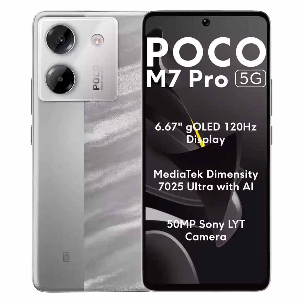 Smartphone Xiaomi Poco M7 Pro 5G Global 256GB 8GB RAM Dual SIM Tela 6.67" - Plata