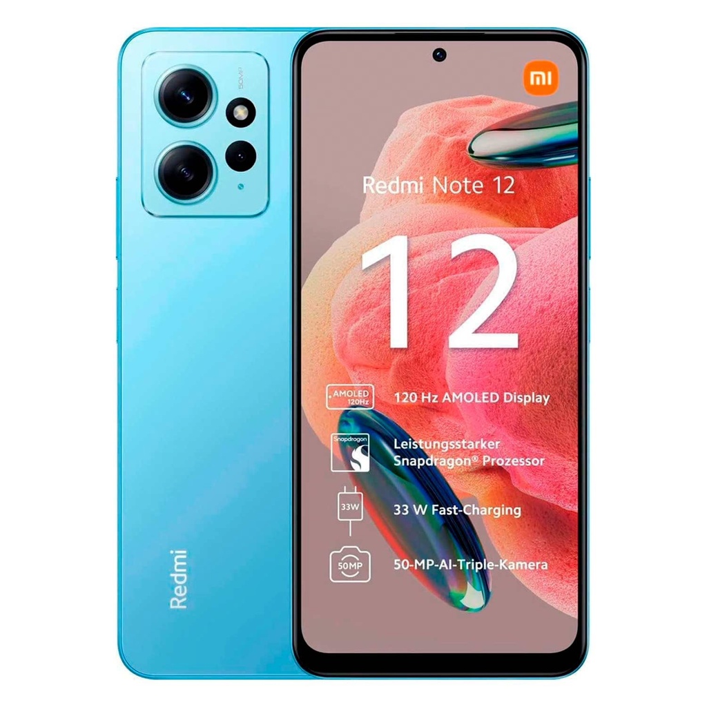 Smartphone Xiaomi Redmi Note 12 4G Global 128GB 6GB RAM Dual SIM Pantalla 6.67" - Azul