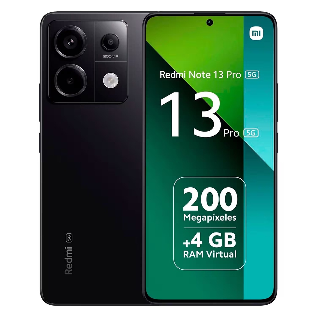 Smartphone Xiaomi Redmi Note 13 Pro 5G 512GB 12GB RAM Dual SIM Pantalla 6.67" - Negro