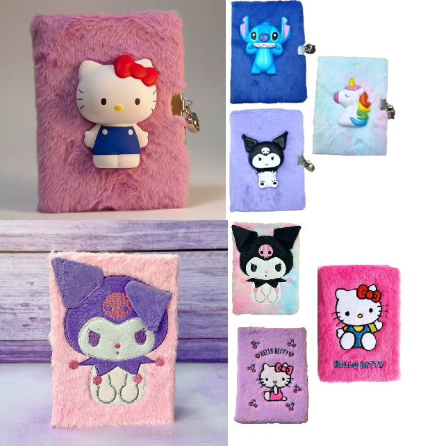 Agenda Diario Intimo de Peluche Personajes Squishy / Bordado