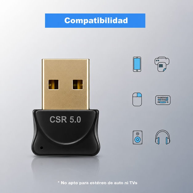 Adaptador Receptor USB Bluetooth 5.0 PC