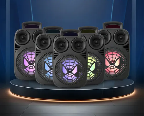 Parlante Portatil RGB 6,5" BT FM Karaoke con Microfono Micro Sd Usb Aux LP-603 (20x15x30cm)