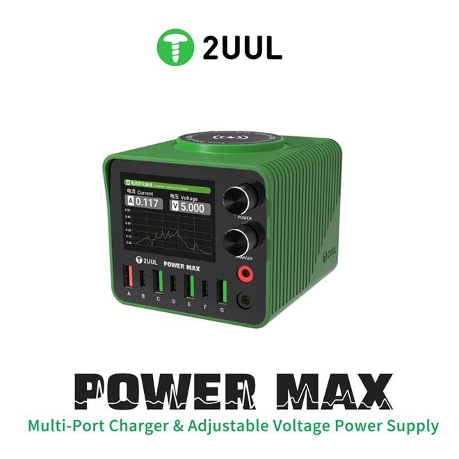 Cargador Multiple Qi 4 Usb / 3 PD Voltaje Ajustable 200w 2UUL