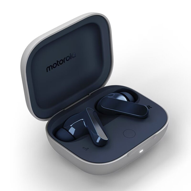 Auricular Bluetooth 5.4 Doble Moto Buds con Base Cargadora (ORIGINAL) Azul