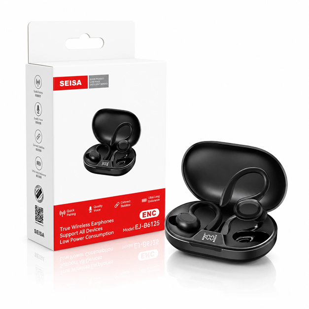 Auricular Bluetooth 5.4 Doble Seisa EJ-B6125 con Base Cargadora